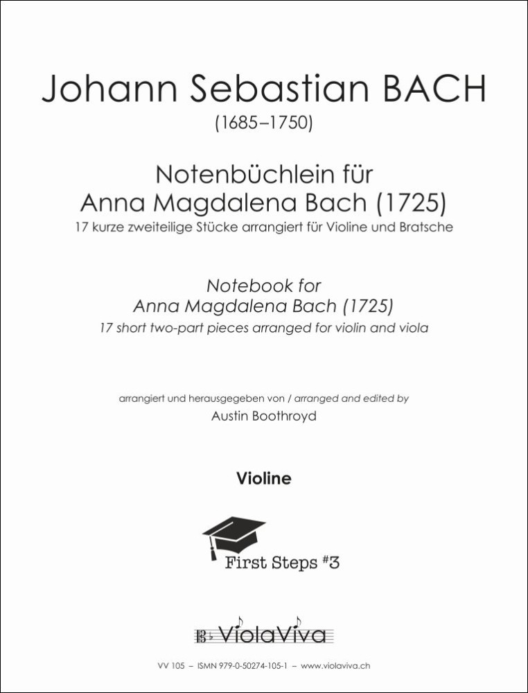 Notenbüchlein für Anna Magdalena Bach (1725), arranged for Violin and Viola