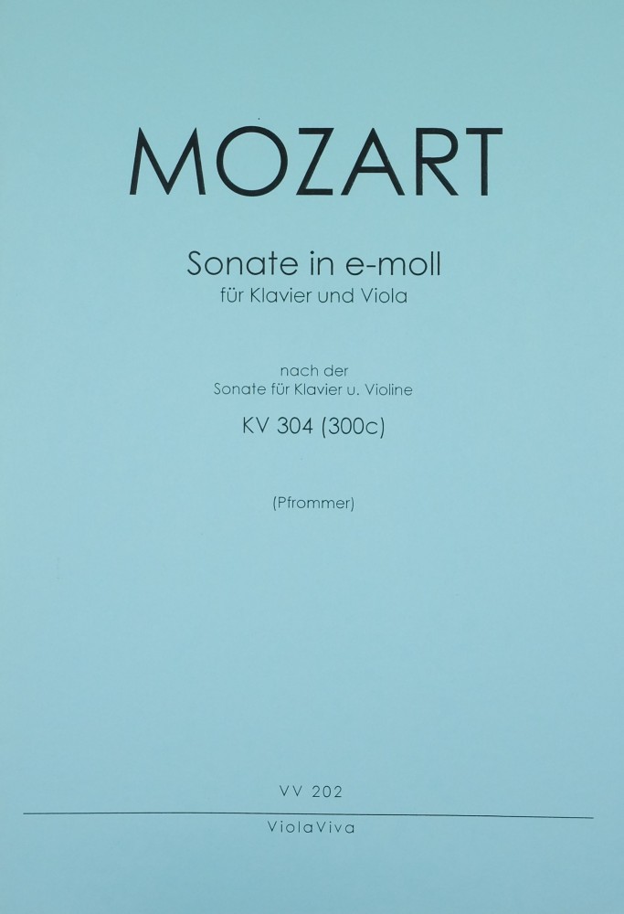 Sonata e-minor, KV 304, for Violin and Piano, arranged for Viola and Piano